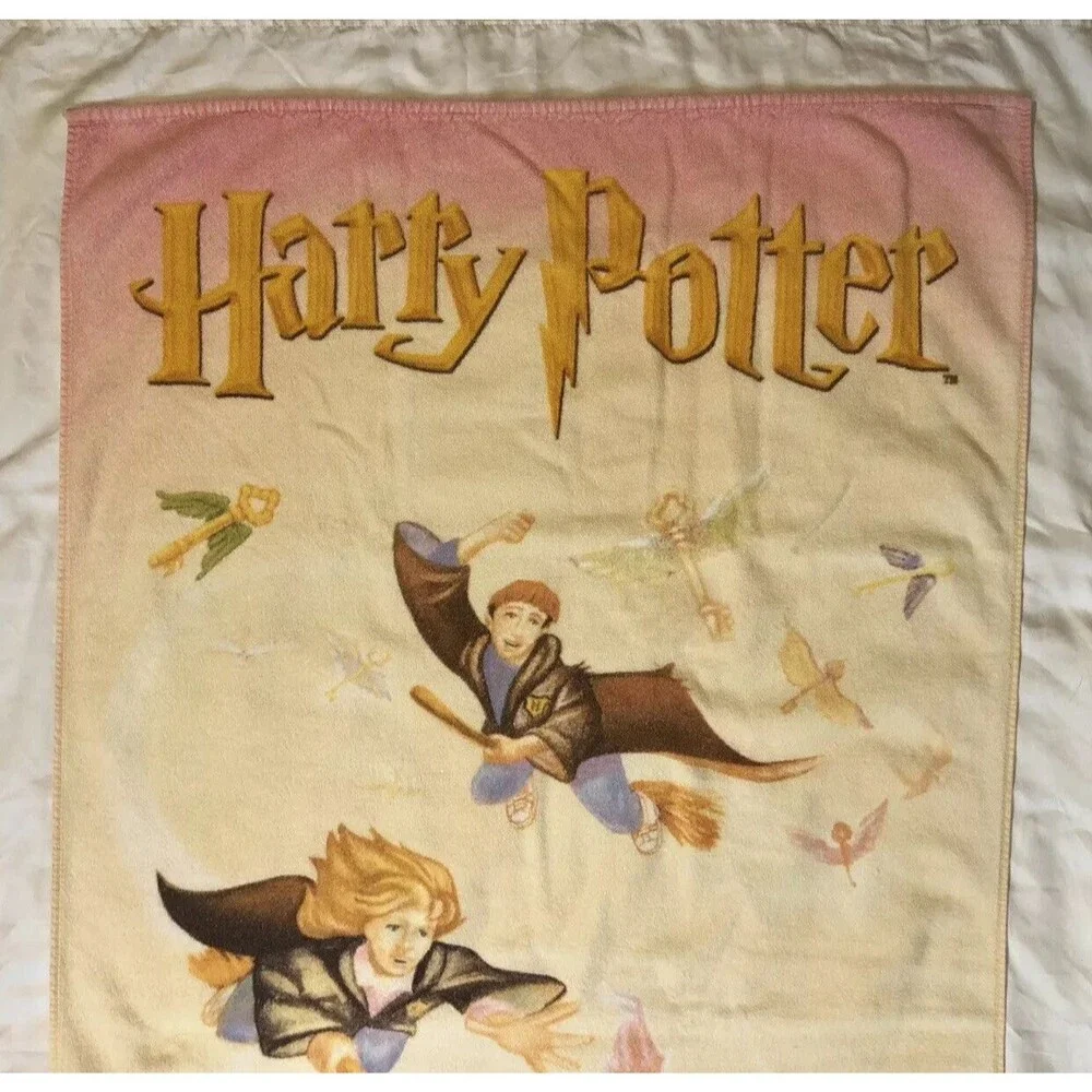 Vintage Harry Potter Cotton Beach Towel 28” X 54” Warner Bros 2000 - READ